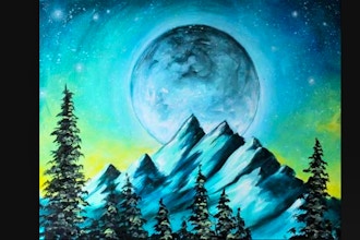 Virtual Paint Nite: Cold Moonlit Mountain (Ages 6+)